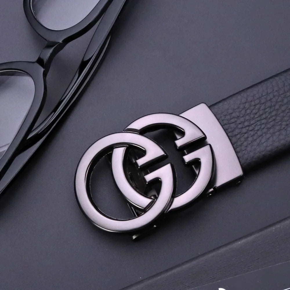 Cintos de couro genuíno com fivela dupla G para homens e mulheres, pulseira de jeans, marca de luxo, negócios famosos, alta qualidade, designers