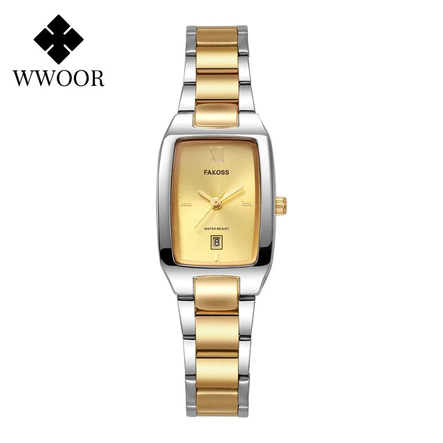 Relógio Feminino Luxo Impermeável em Aço Inoxidável