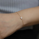 925 prata esterlina banhado 14k ouro pavé zircônia coração pulseira para mulheres coreano jóias delicadas jóias de pulso