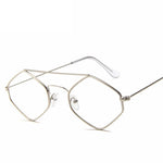 Óculos de sol vintage para mulheres, metal retrô, duplo feixe, óculos Wild Punk, óculos poligonais para o oceano, UV400, moda