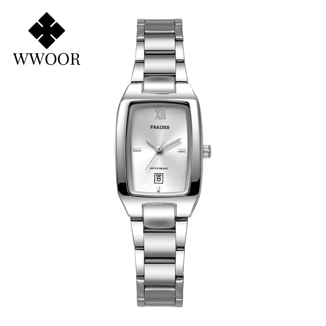Relógio Feminino Luxo Impermeável em Aço Inoxidável