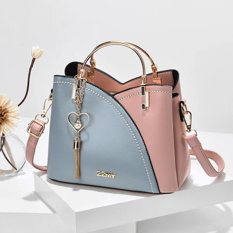 Bolsa Linda Top de Couro PU com Design Exclusivo