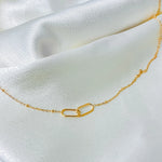 Colar Geométrico Infinito de Aço Inoxidável Linda Top