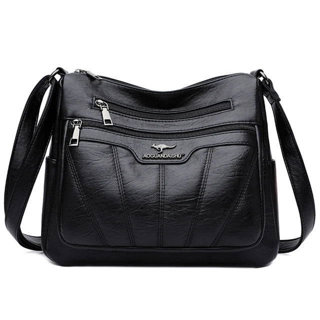 Bolsa de couro macia para mulheres, bolsas de marca feminina de luxo, grande capacidade, bolsas crossbody, designer, senhoras, 2023