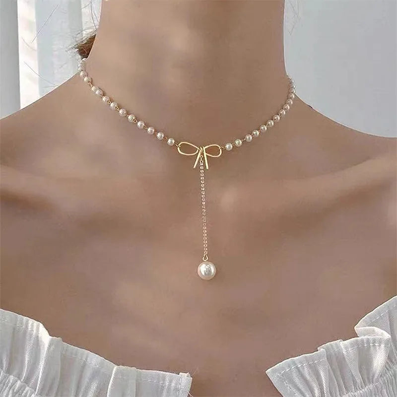 Colar Elegance de Pérolas Dupla Camada Linda Top