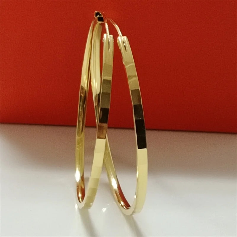 Brincos de Argola 18K Banhados a Ouro Linda Top