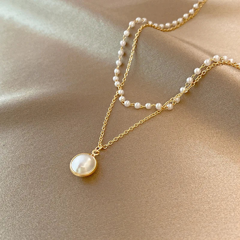 Colar Elegance de Pérolas Dupla Camada Linda Top