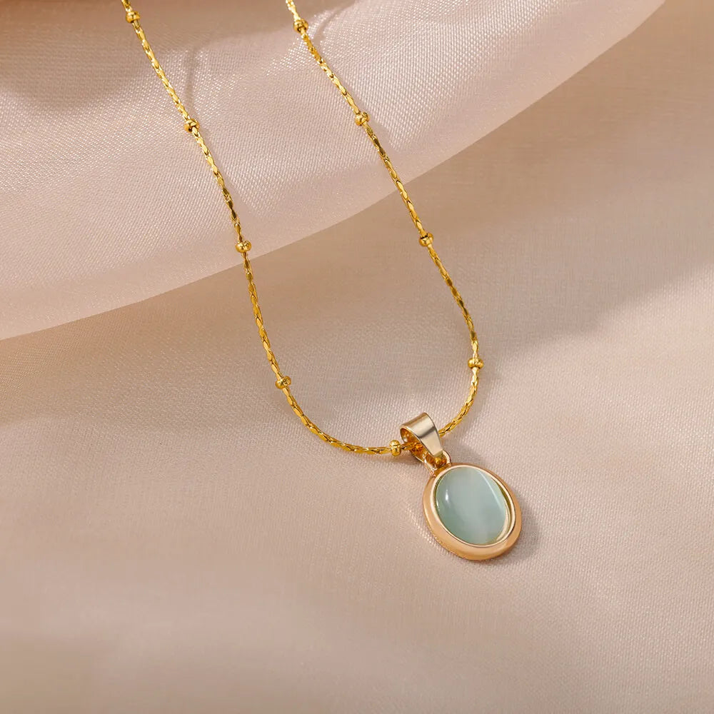 Colar Elegância Opala Banhado a Ouro