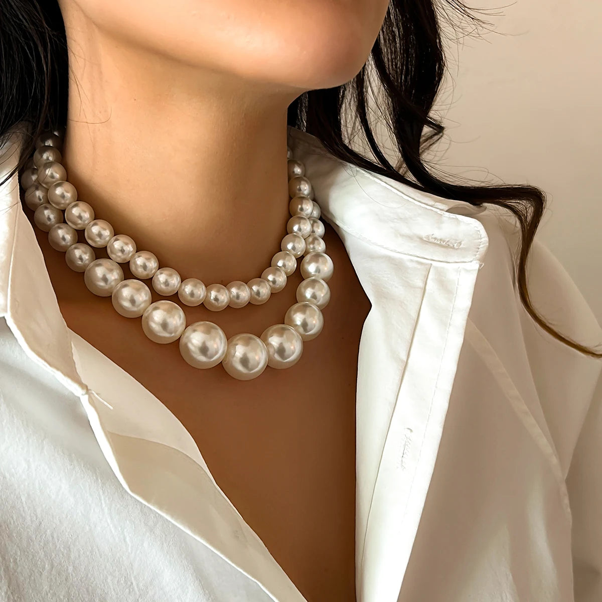 Gargantilha Elegante com Pérolas Imitadas Linda Top