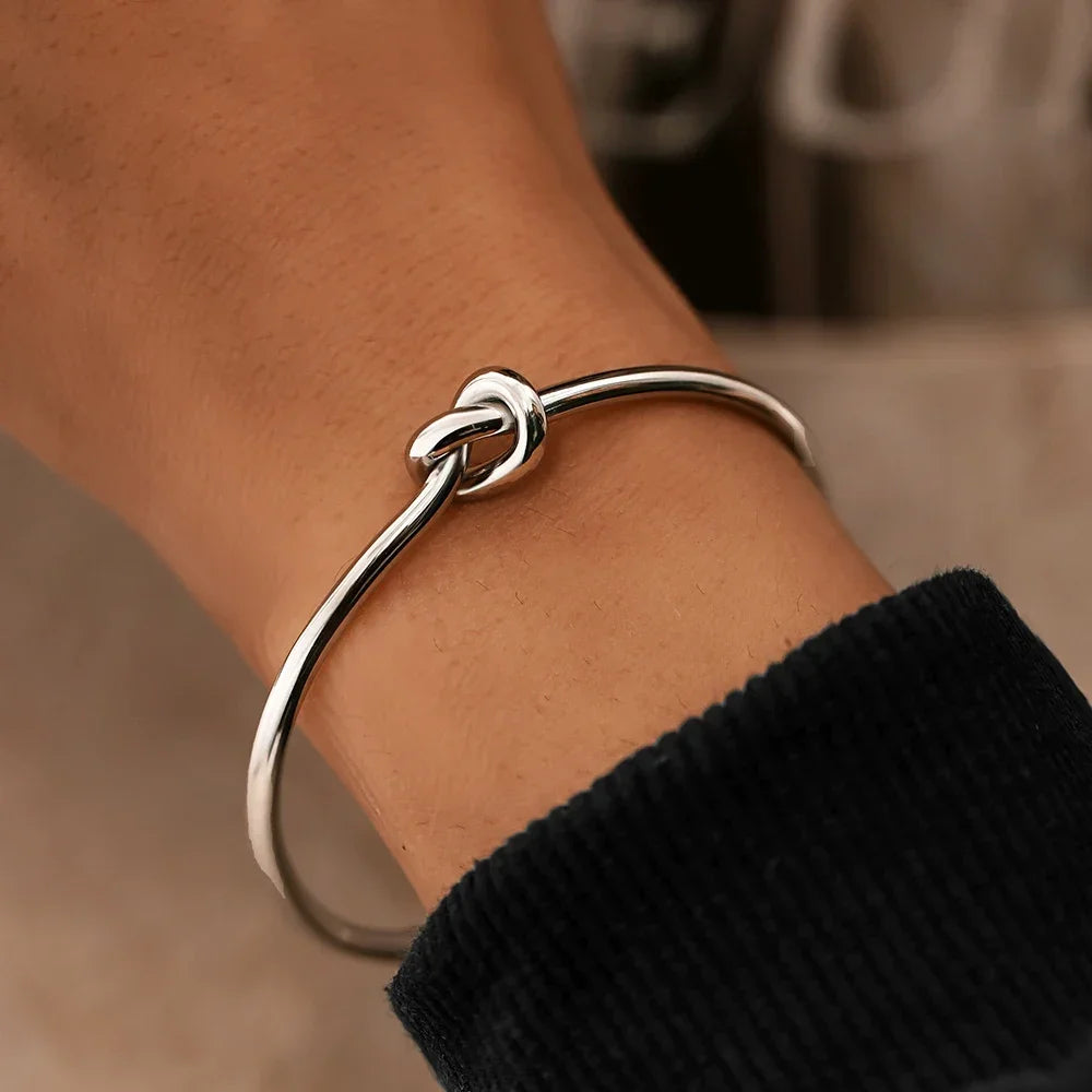 Pulseiras de aço inoxidável vintage moda masculina tecido torção textura pulseiras para mulheres jóias declaração streetwear presentes goth