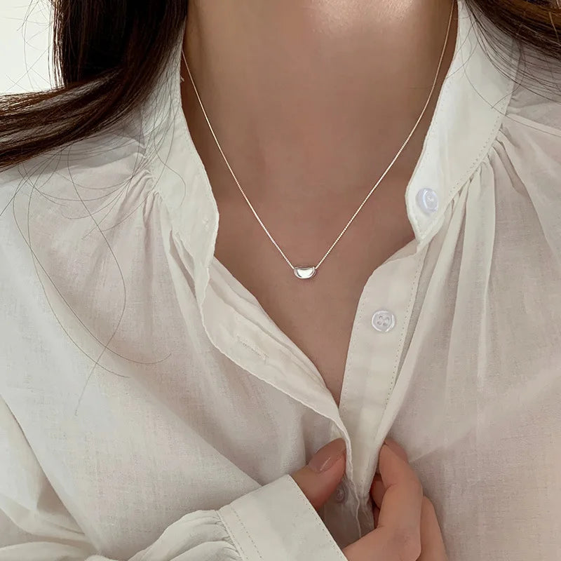 925 prata esterlina forma geométrica colar estilo simples charme pingente gargantilha presente de festa de aniversário para mulheres jóias requintadas