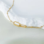 Colar Geométrico Infinito de Aço Inoxidável Linda Top