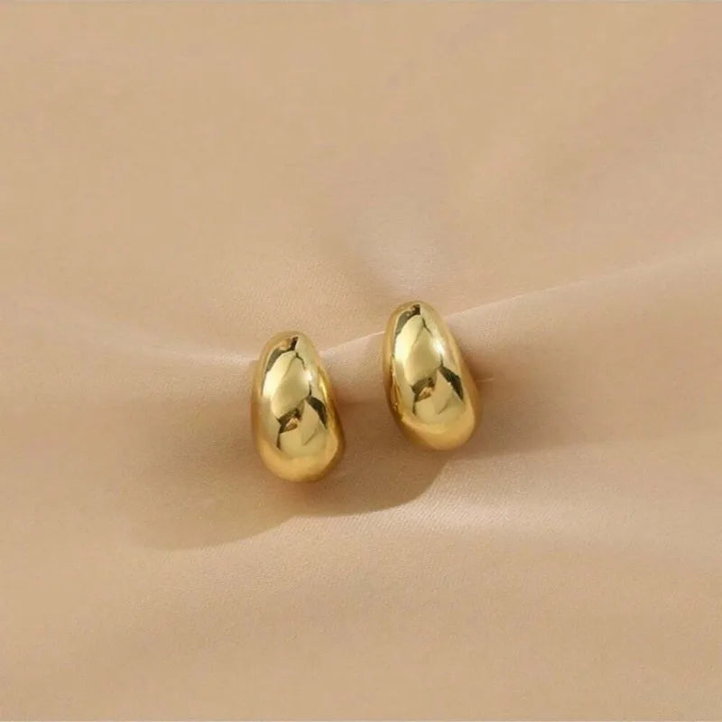 Retro brilhante gota de água pendurado brincos femininos leve oco grosso lágrima ouro prata grosso aros moda jóias
