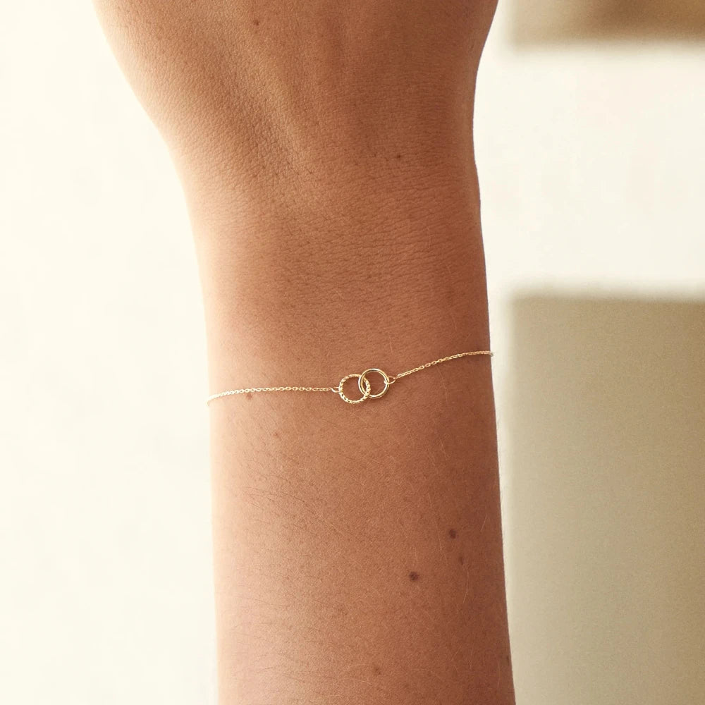 Canner simples clássico 925 prata esterlina banhado a ouro redondo argola pulseira correntes para mulheres moda romântica jóias finas presentes