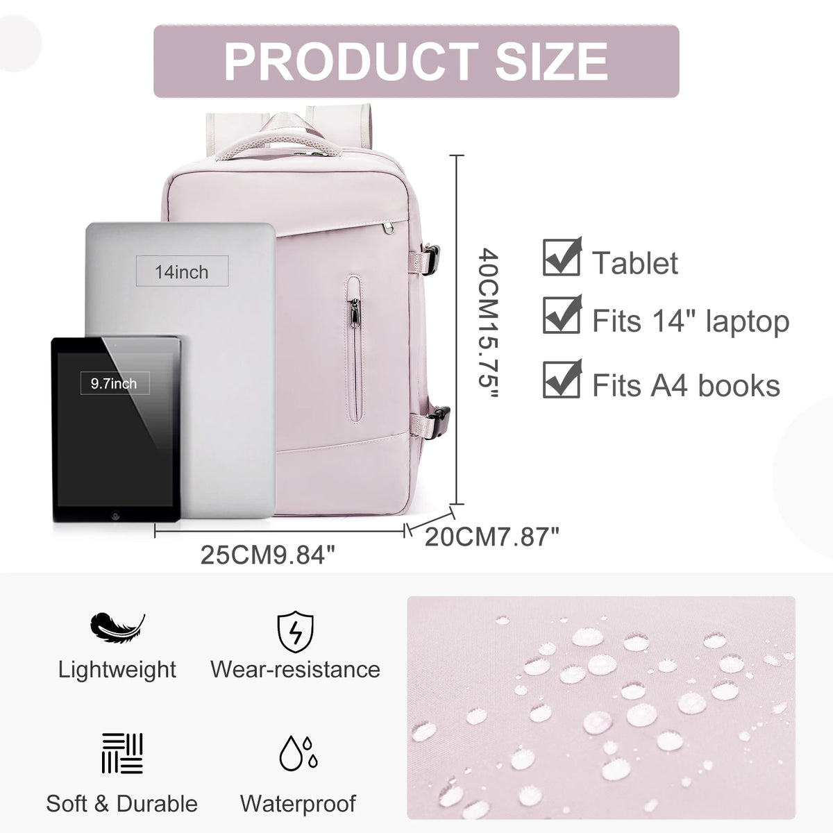 Mochila Feminina luxo para Viagem Aprovada como Bagagem de Mão
