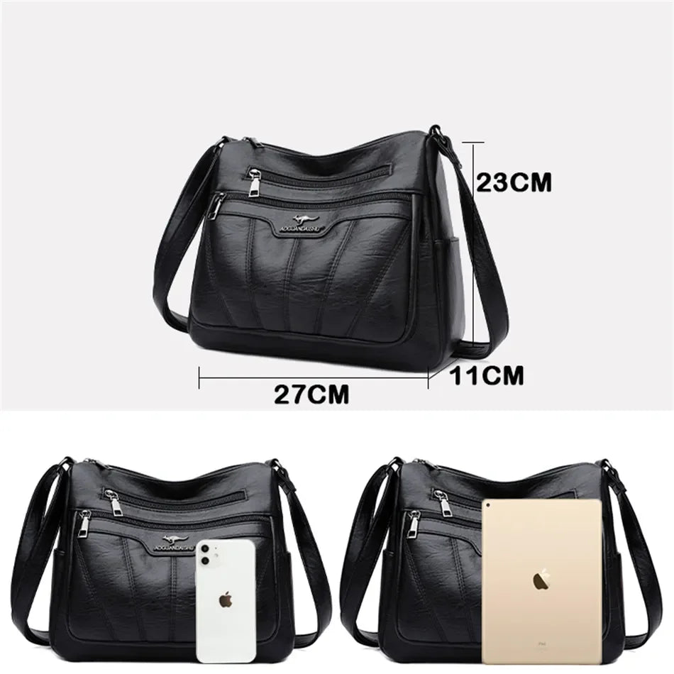 Bolsa Linda Top de Couro Luxuosa com Grande Capacidade