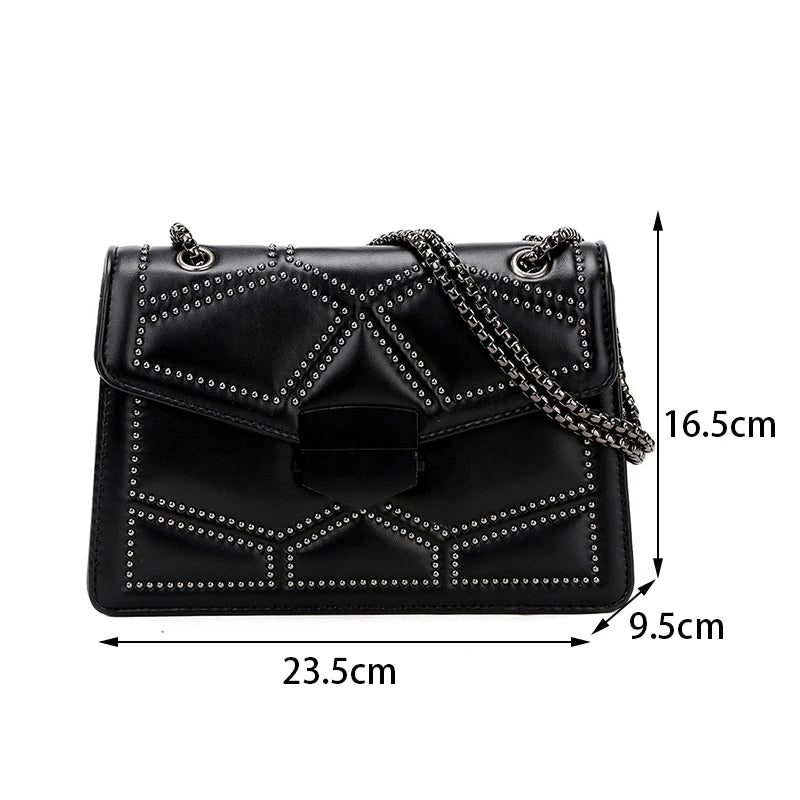 Bolsa Crossbody Linda Top com Rebites Vintage
