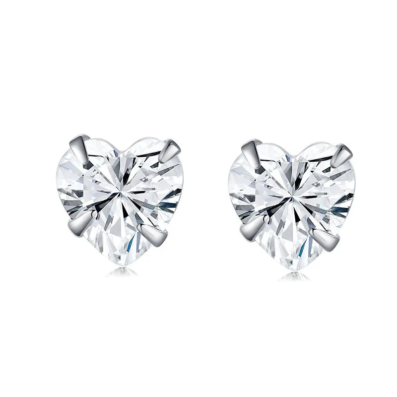 2024 moda 925 prata esterlina estrela coração brincos de cristal zircão para brinco feminino festa de casamento jóias acessórios