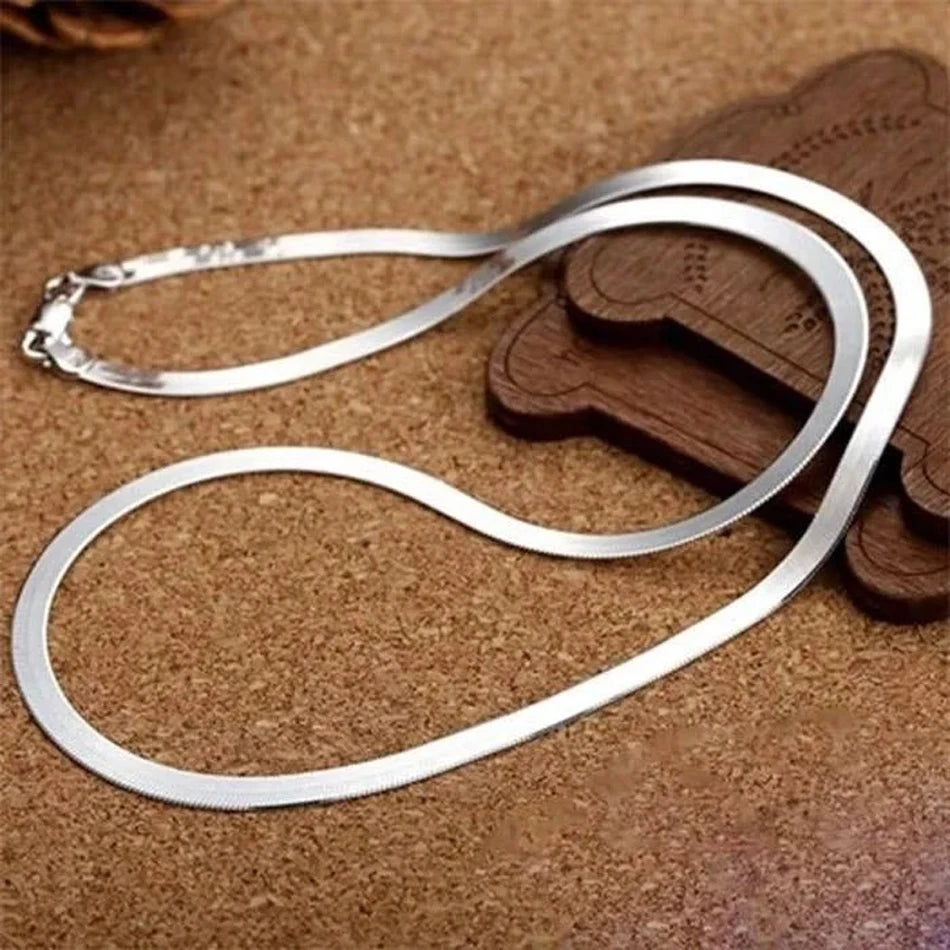 Colar de Prata Esterlina 925 Linda Top Luxo 4mm