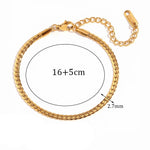 Novo em minimalista criptografado nk corrente 18k banhado a ouro pulseira high-end aço inoxidável à prova dwaterproof água jóias diárias mulher