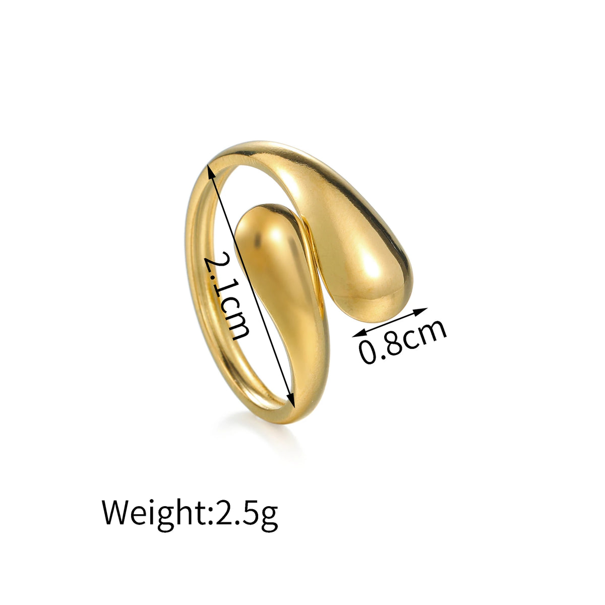 Anel Geométrico Elegante em Aço Inoxidável 18K