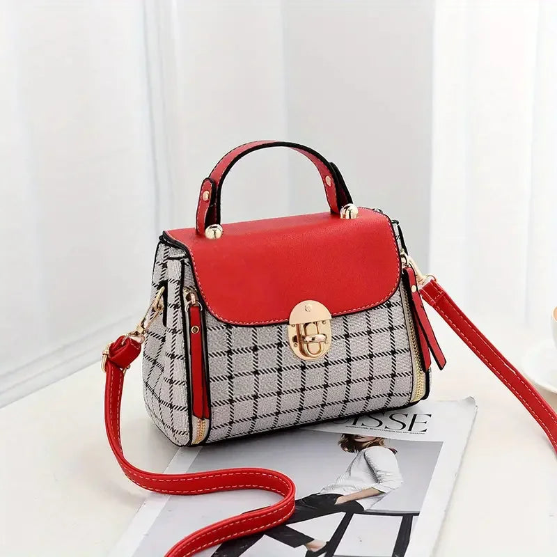 Bolsa Crossbody Xadrez Elegante Linda Top