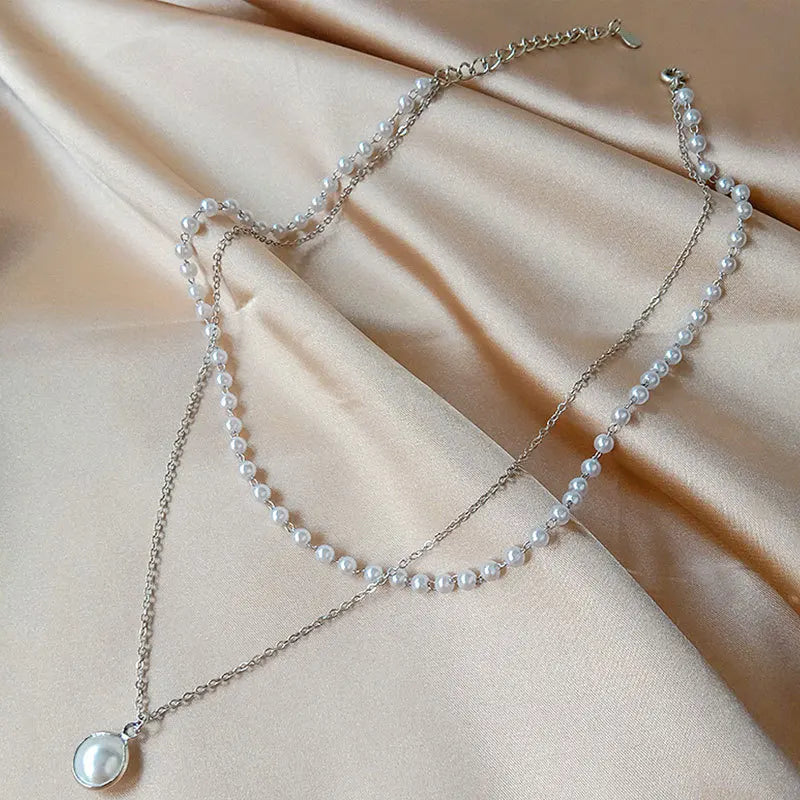 Colar Elegance de Pérolas Dupla Camada Linda Top