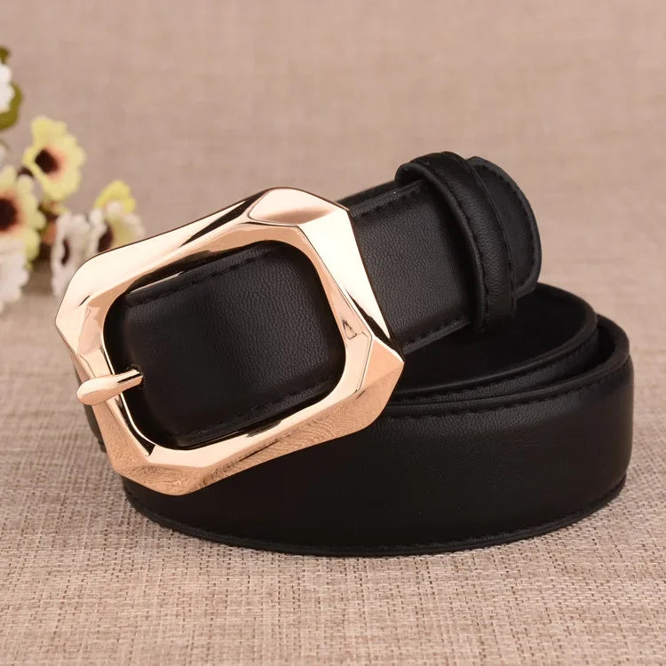 Cinto de couro feminino para vestidos, calças, cinto de grife, alta qualidade, moda feminina, DT173
