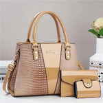 Crocodilo Padrão Crossbody Bolsa Composta para Mulheres, Grande Capacidade, Tote de Ombro Único, Alta Qualidade, PU, Bolsas de Moda, 2024