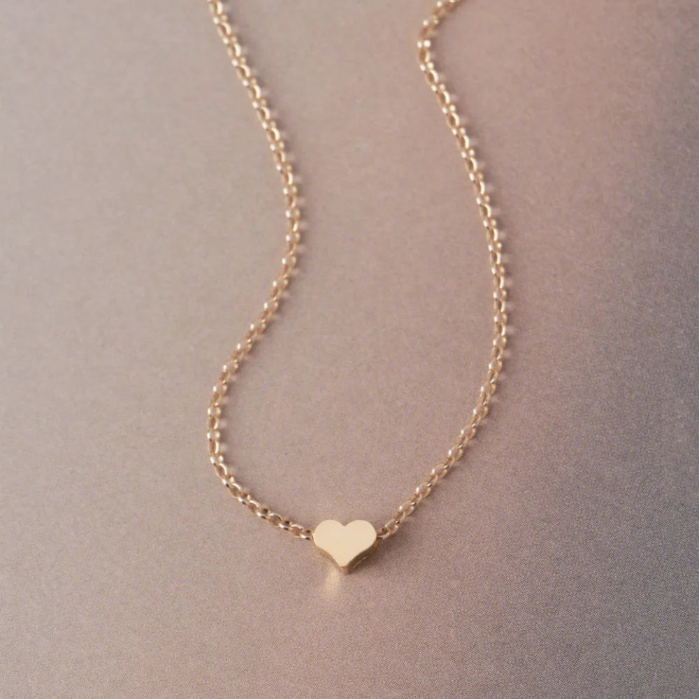 Mariasz minimalista cor de ouro aço inoxidável coração delicado clássico zircão charme anti manchar corrente colar para jóias femininas