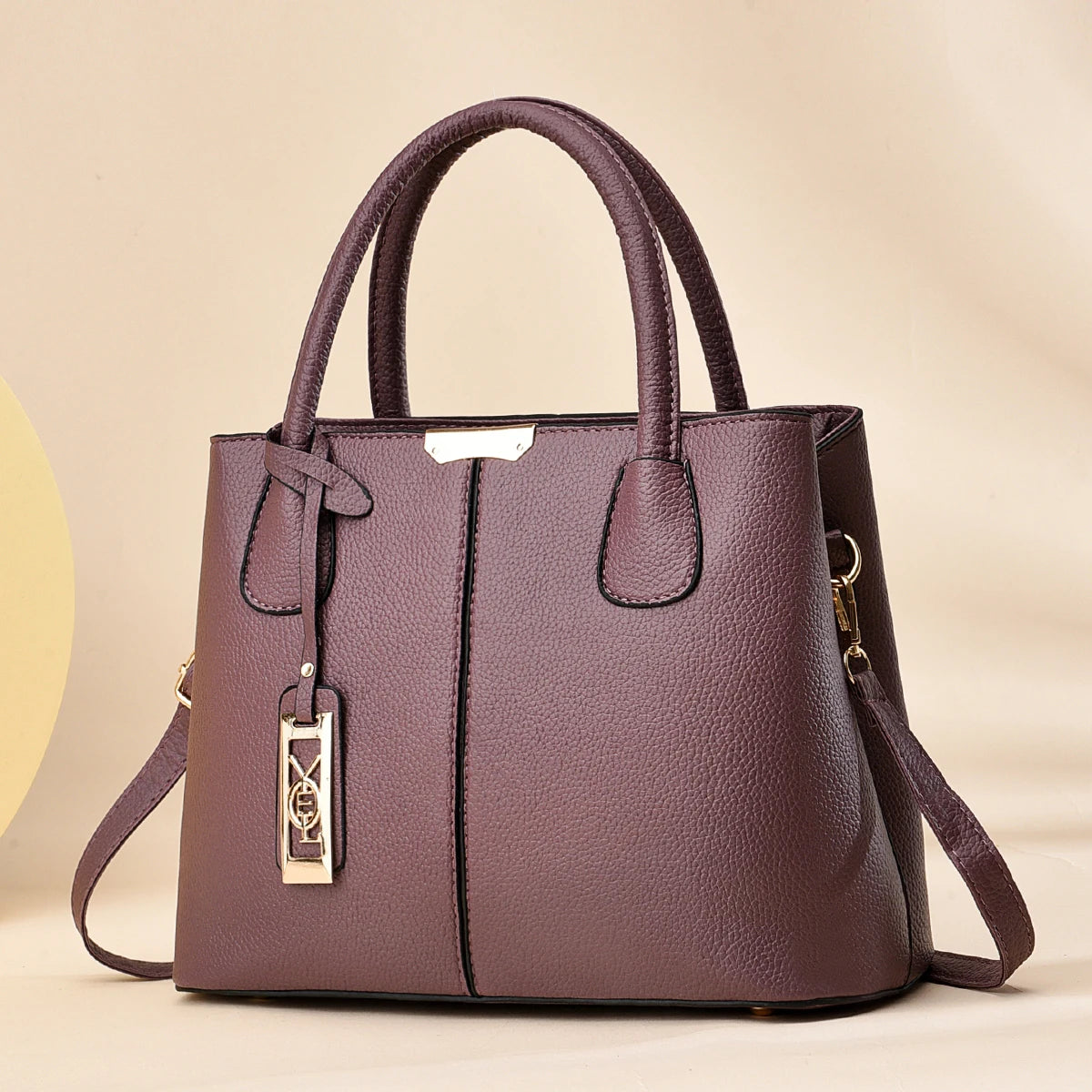 Sacola de couro falso para senhoras, bolsa de ombro grande, elegante texturizada, moda