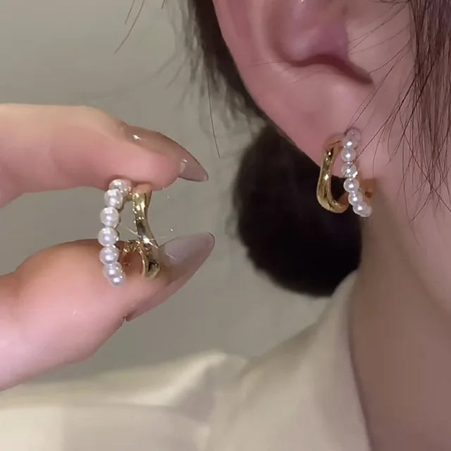 Brincos de ouro 14k de luxo, brincos de ouro real, zircônia, pérola, torção, brincos de luxo para mulheres, pendientes, bijuterias
