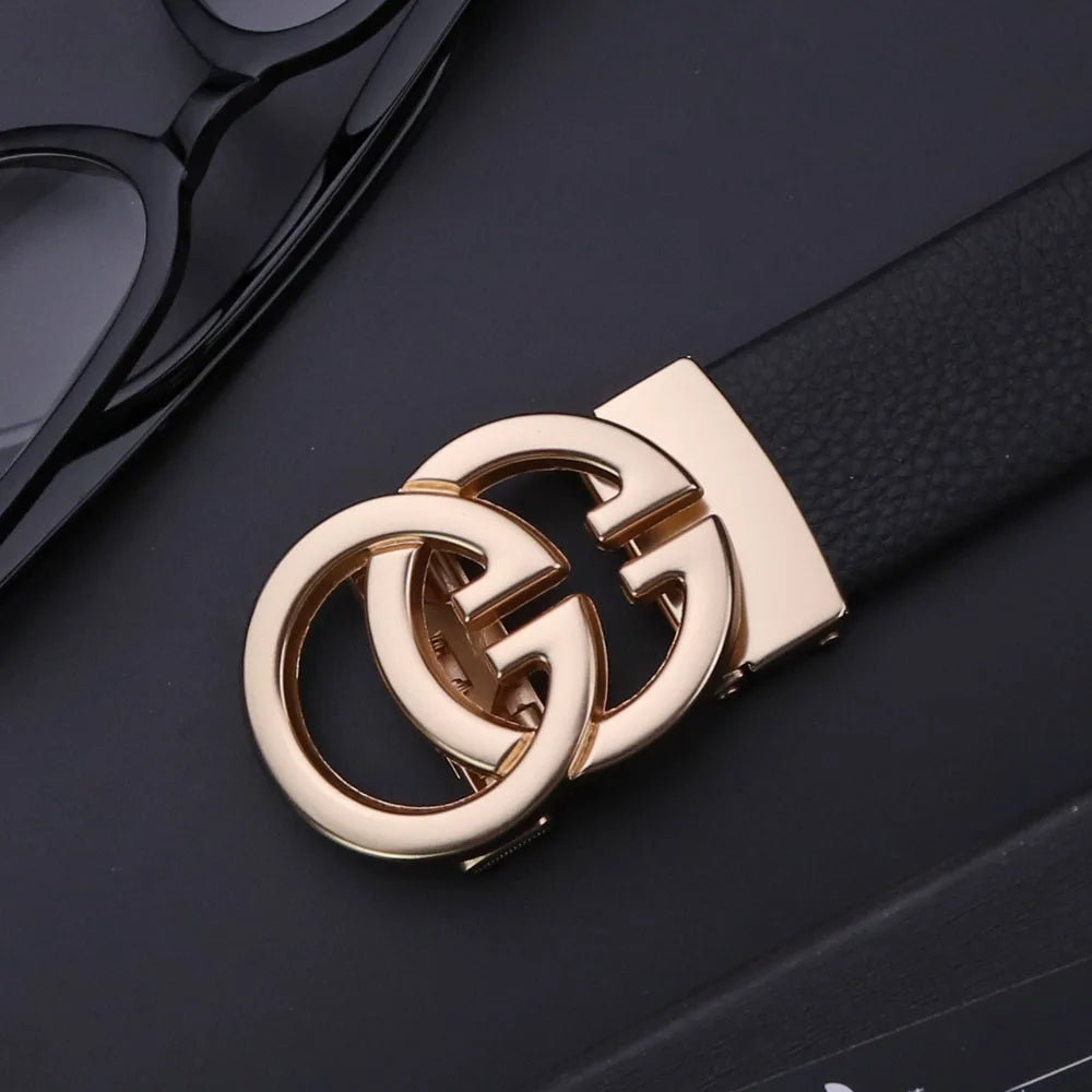 Cintos de couro genuíno com fivela dupla G para homens e mulheres, pulseira de jeans, marca de luxo, negócios famosos, alta qualidade, designers