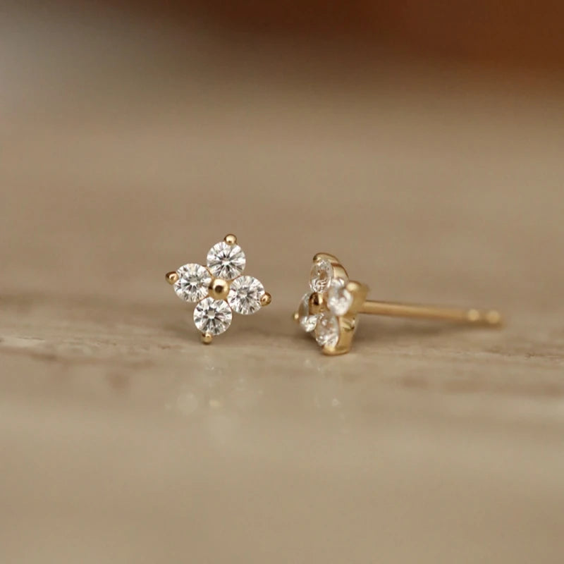 925 prata esterlina banhado a ouro 18k incrustação zircão flor brincos para mulheres requintado festa de casamento jóias acessórios