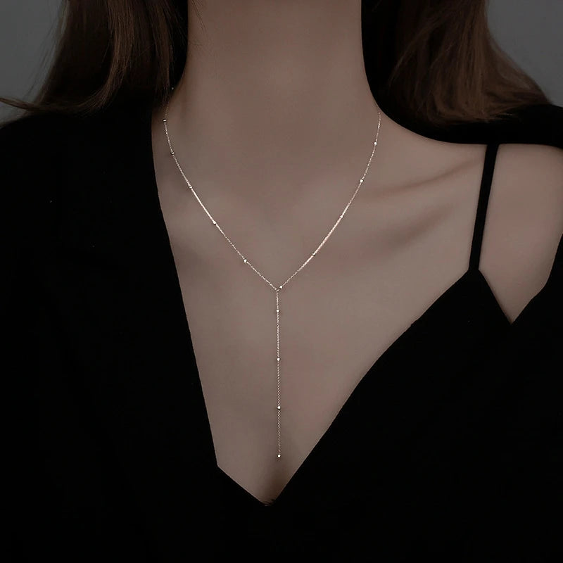 Luxo 925 prata esterlina redonda grânulo gargantilha colar para mulheres vintage corrente de metal charme colar jóias presentes festa