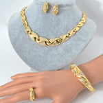 Conjunto de Joias Luxo 18K Banhado a Ouro Linda Top