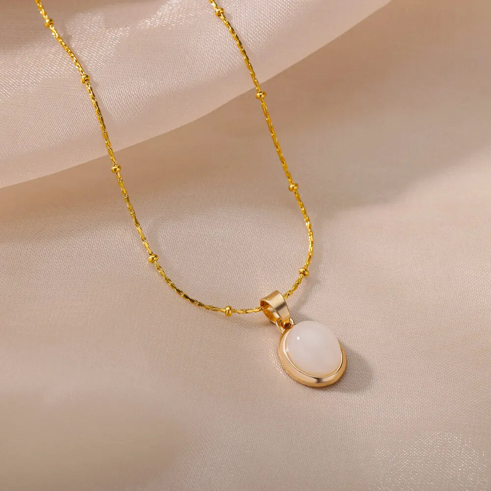 Colar Elegância Opala Banhado a Ouro
