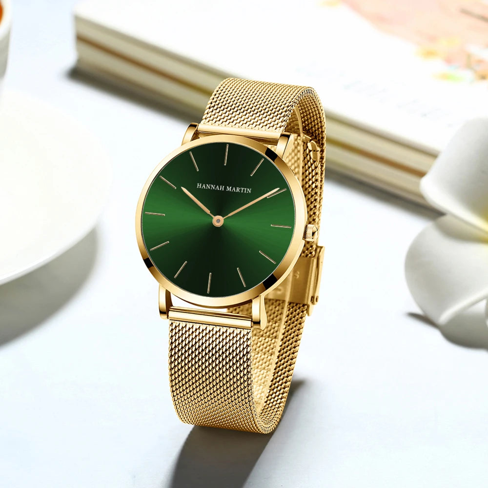 Relógio Minimalista Feminino Ouro Rosa 36mm