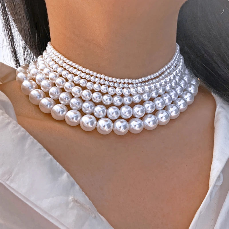 Colar Multicamadas de Pérolas Elegante Linda Top