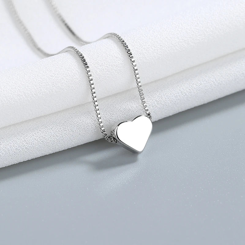 925 prata esterlina coração pingente colar simples charme clavícula corrente colar para mulheres jóias presente frete grátis