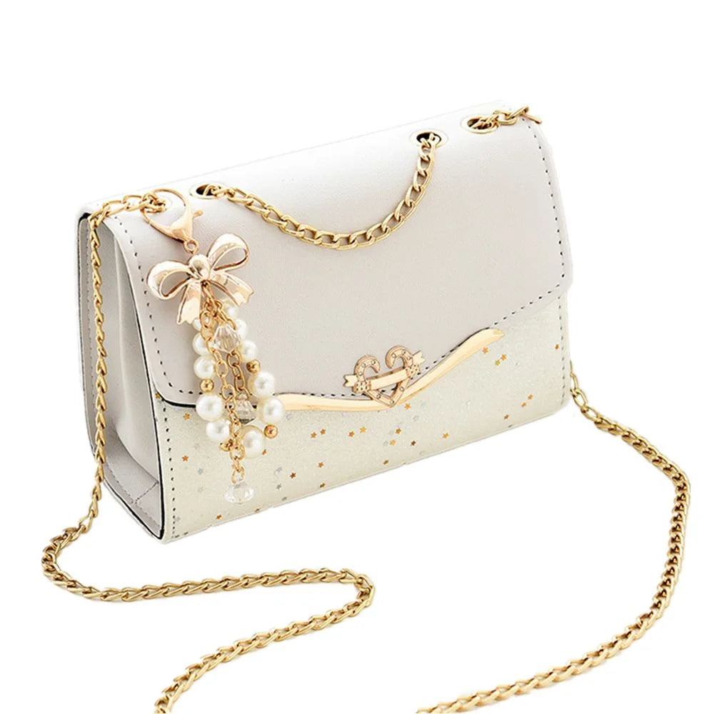 Moda mensageiro saco feminino na moda lantejoulas sacos de ombro único bolsa do telefone móvel senhoras bolsa de couro do plutônio com borla pingente