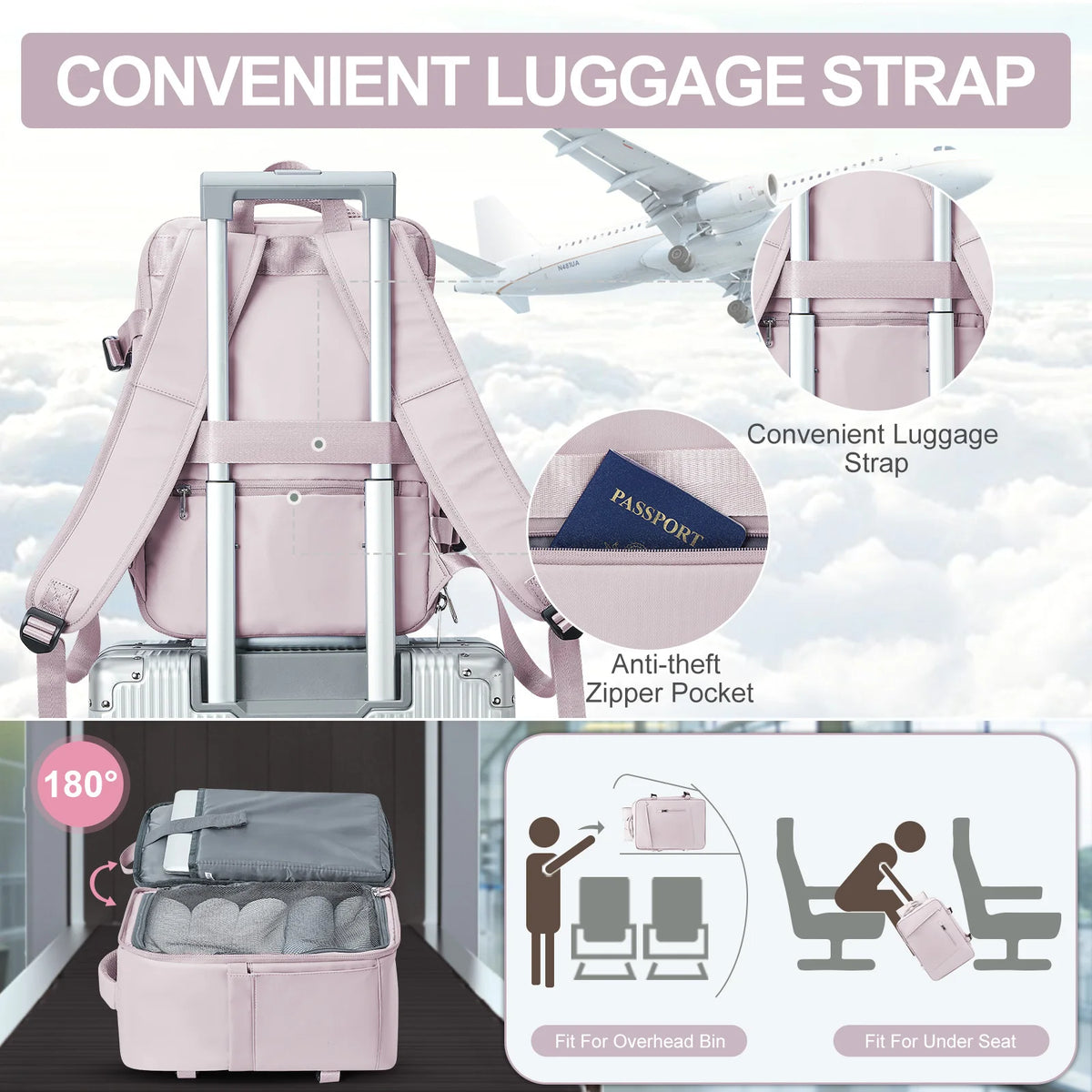 Mochila Feminina luxo para Viagem Aprovada como Bagagem de Mão
