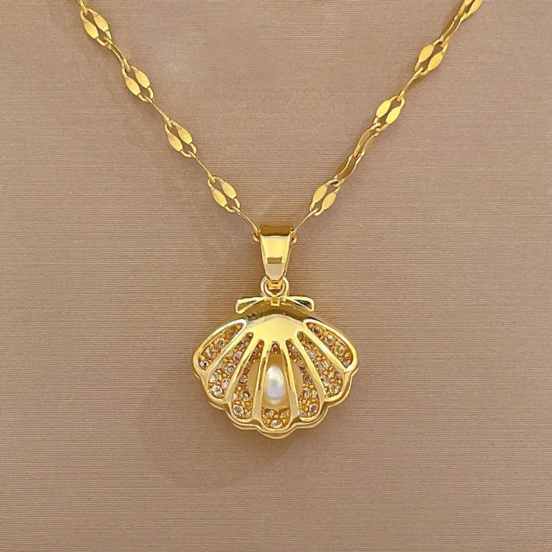 Colar de Pérola Oco Francês Luxo Linda Top
