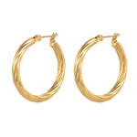 UHBINYCA Brincos de argola torcidos banhados a ouro 18K para mulheres, anel de orelha simples joias hipoalergênicas