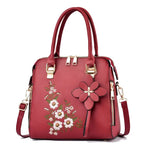 Bolsa feminina com detalhe floral, bolsa com zíper na moda para trabalho, bolsa tiracolo casual, bolsa floral para decoração