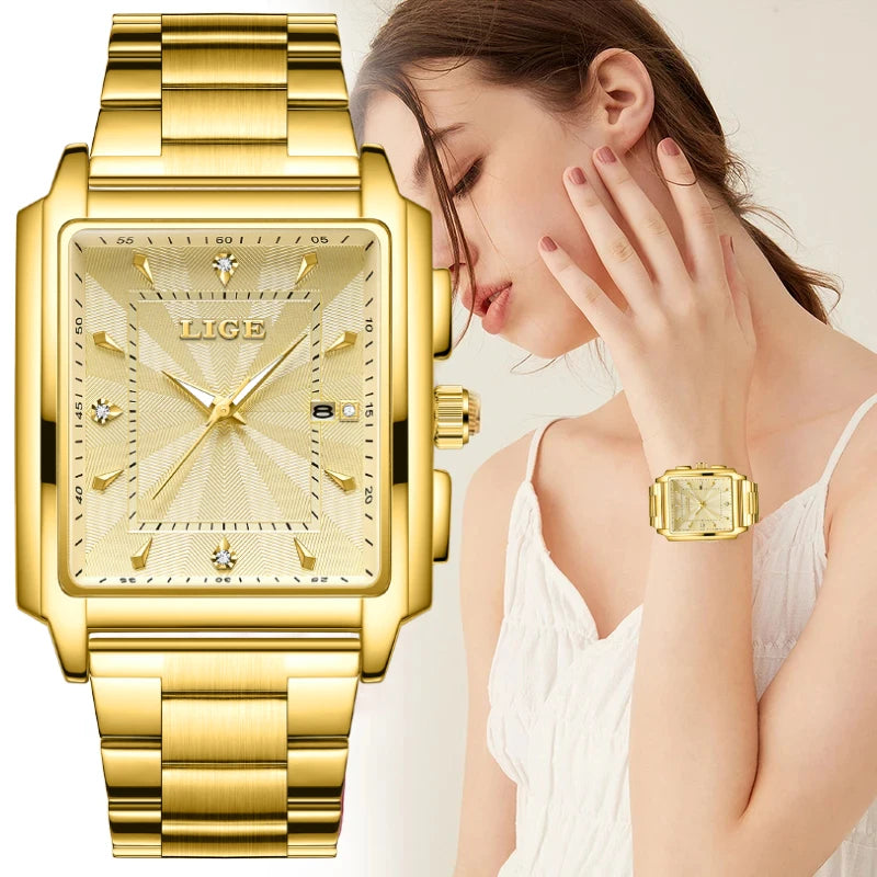 Relógio Feminino Luxo Impermeável Linda Top