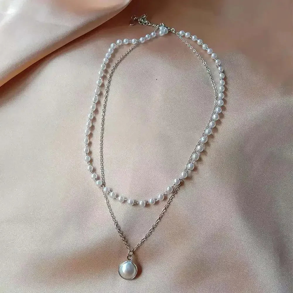 Colar Elegance de Pérolas Dupla Camada Linda Top