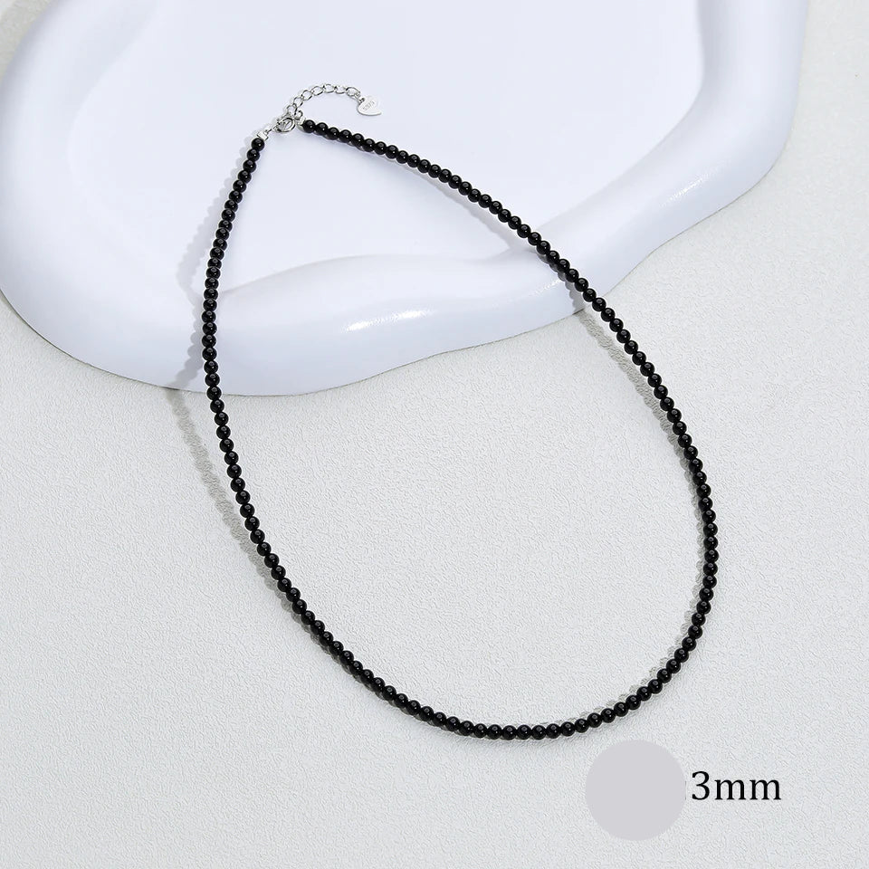 925 prata esterlina 6mm colar de pérolas para mulheres jóias no pescoço pérola grânulo gargantilha itens baratos com presente de festa