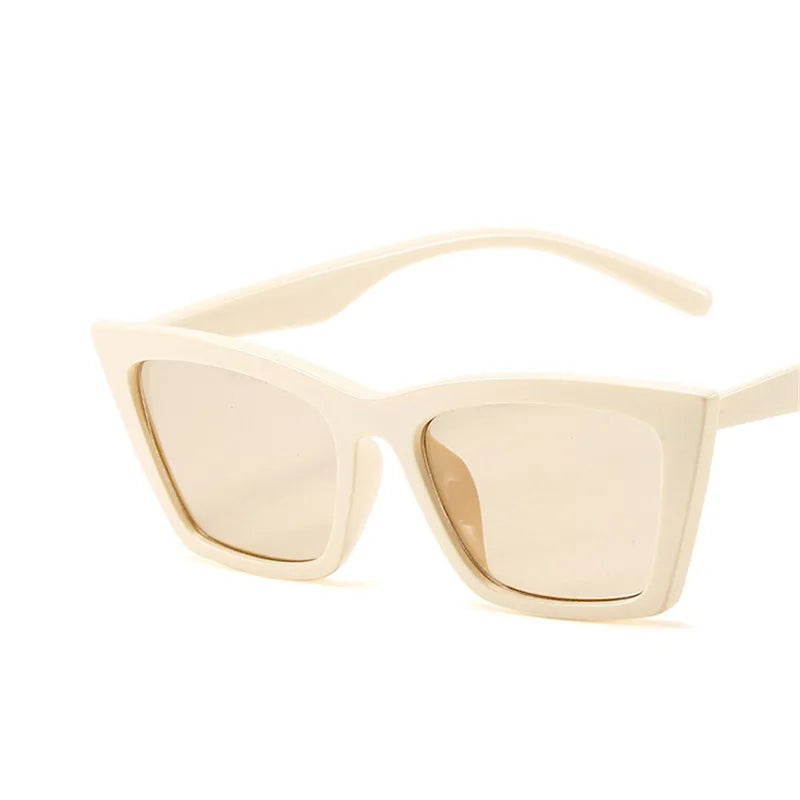 Óculos de sol vintage para mulheres, óculos de sol quadrados pequenos, designer de marca feminina, tons retrô, INS moda