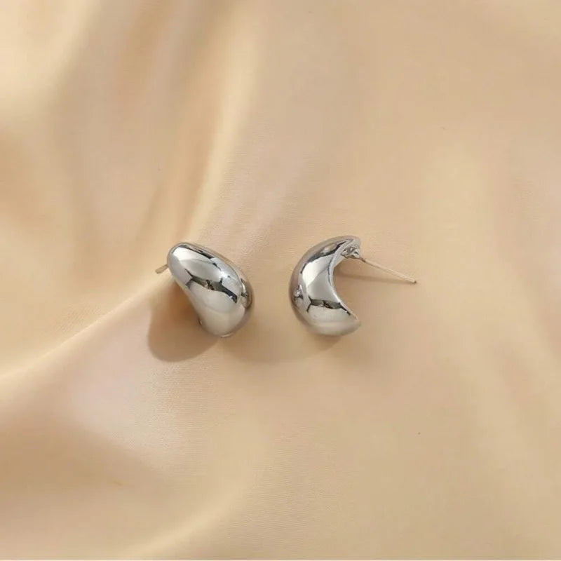 Retro brilhante gota de água pendurado brincos femininos leve oco grosso lágrima ouro prata grosso aros moda jóias